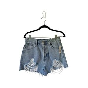 NWT Pacsun Denim Shorts‎ High Rise Destroyed Blue 27